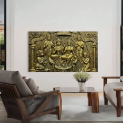 Big Size Ram Darbar 3D Relief Mural Wall Art(3 5x6 Feet Ram Darbar 3d Relief Mural Wall Art Divine Grandeur Big Size Ram Darbar) -Artociti Sale Store big size ram darbar 3d relief mural wall art 341