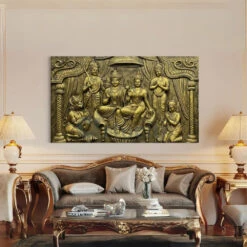 Big Size Ram Darbar 3D Relief Mural Wall Art(3 5x6 Feet Ram Darbar 3d Relief Mural Wall Art Divine Grandeur Big Size Ram Darbar) -Artociti Sale Store big size ram darbar 3d relief mural wall art 475