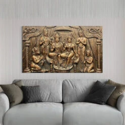 Big Size Ram Darbar 3D Relief Mural Wall Art(3 5x6 Feet Ram Darbar 3d Relief Mural Wall Art Divine Grandeur Big Size Ram Darbar) -Artociti Sale Store big size ram darbar 3d relief mural wall art 972