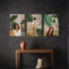 Boho Beauty 3 Ladies In Green Set Of 3 Canvas Prints(Boho Beauty 3 Ladies In Green Set Of 3 Canvas Prints) -Artociti Sale Store boho beauty 3 ladies in green set of canvas prints 24x16 inches 266