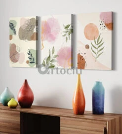 Boho Chic Canvas Painting In Earthy Hued Toned Colors Set Of 3(Copy Of Boho Chic Canvas Painting Set Of 3) -Artociti Sale Store boho chic canvas painting in earthy hued toned colors set of 3 809