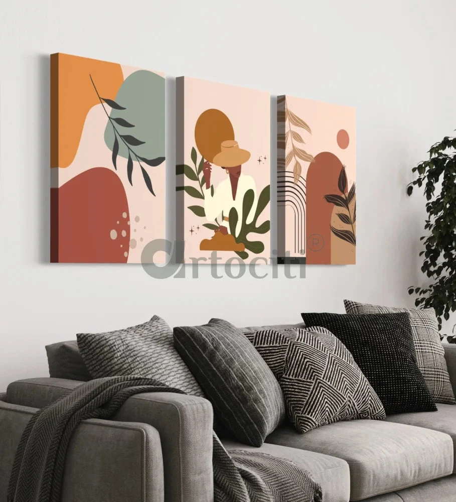 Boho Chic Canvas Painting (Set Of 3)(Boho Chic Canvas Painting Set Of 3) 4 Boho Chic Canvas Painting (Set Of 3)(Boho Chic Canvas Painting Set Of 3) - Image 2