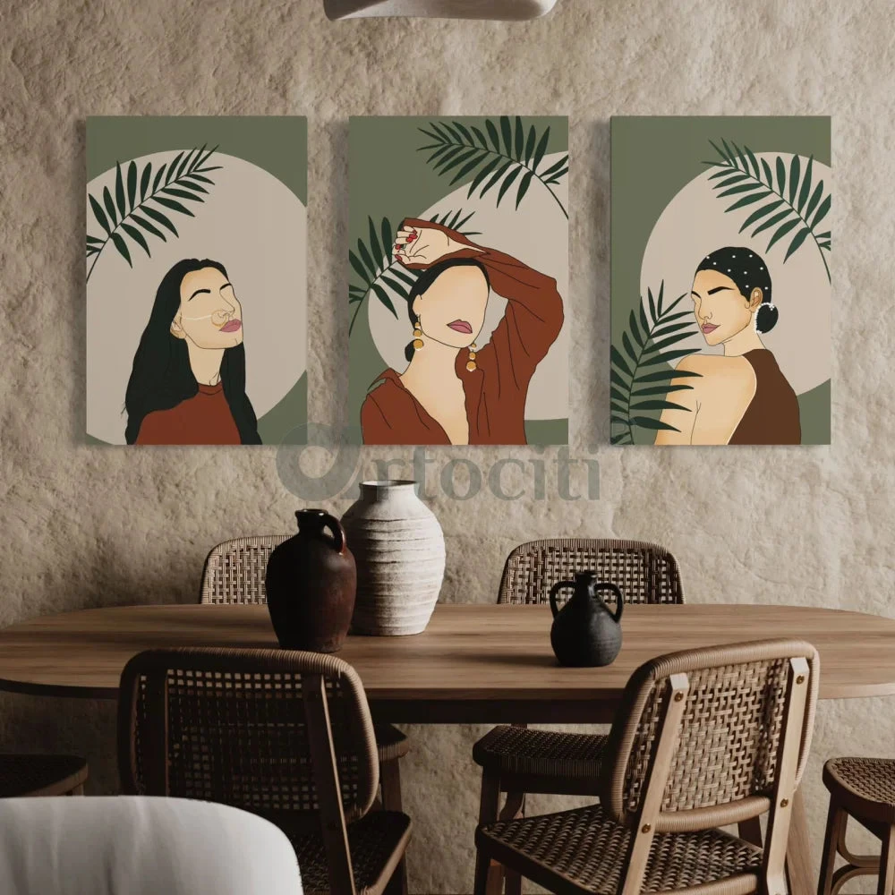 Boho Chic Trio: Set Of 3 Abstract Ladies Modern Art Canvas Prints(Boho Chic Trio Set Of 3 Abstract Ladies Modern Art Canvas Prints 24x16 30x20 Inches) 4 Boho Chic Trio: Set Of 3 Abstract Ladies Modern Art Canvas Prints(Boho Chic Trio Set Of 3 Abstract Ladies Modern Art Canvas Prints 24x16 30x20 Inches) - Image 2