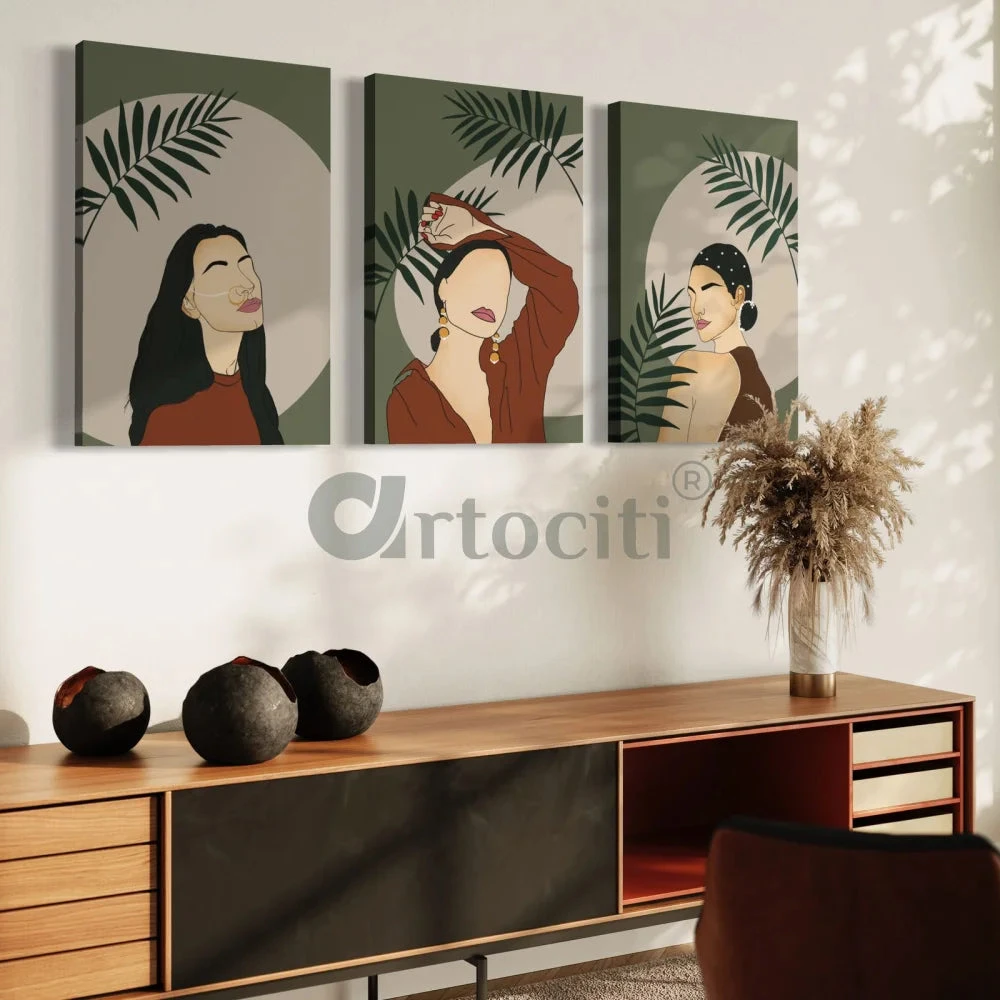 Boho Chic Trio: Set Of 3 Abstract Ladies Modern Art Canvas Prints(Boho Chic Trio Set Of 3 Abstract Ladies Modern Art Canvas Prints 24x16 30x20 Inches) 6 Boho Chic Trio: Set Of 3 Abstract Ladies Modern Art Canvas Prints(Boho Chic Trio Set Of 3 Abstract Ladies Modern Art Canvas Prints 24x16 30x20 Inches) - Image 4