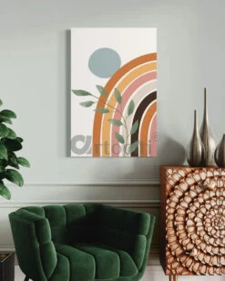 Boho Rainbow & Sun Canvas Giclee Print Boho Chic Canvas(Boho Rainbow Sun Canvas Giclee Print Elevate Your Space Boho Chic Canvas)