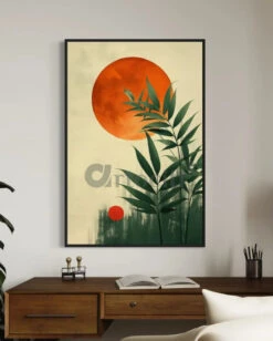 Botanical Abstract Sun Boho ChicCanvas Wall Painting(Boho Botanical Abstract Sun Canvas Wall Painting) -Artociti Sale Store botanical abstract sun boho chic canvas wall painting 24x16 inches 105