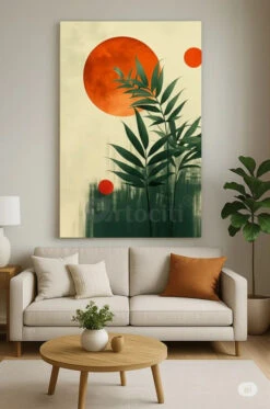 Botanical Abstract Sun Boho ChicCanvas Wall Painting(Boho Botanical Abstract Sun Canvas Wall Painting) -Artociti Sale Store botanical abstract sun boho chic canvas wall painting 737