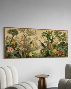 Botanical Garden With Birds Vintage Floral And Bird Modern Abstract Canvas Painting(Botanical Garden With Birds Vintage Floral And Bird Modern Abstract Canvas Painting) 15 Botanical Garden With Birds Vintage Floral And Bird Modern Abstract Canvas Painting(Botanical Garden With Birds Vintage Floral And Bird Modern Abstract Canvas Painting) -Artociti Sale Store botanical garden with birds vintage floral and bird modern abstract canvas painting 72x30 inches floating frame wooden 352