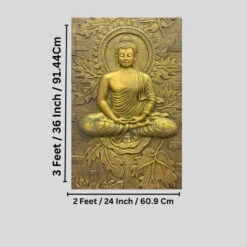 BUDDHA On Lotus In 3x2 Feet 3D Relief Mural Wall Art(Meditating Buddha Relief Mural 02) -Artociti Sale Store buddha on lotus in 3x2 feet 3d relief mural wall art decor 668