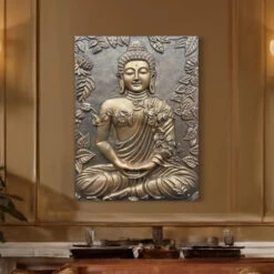 Buddha Surrounded By Leaves 3D Relief Mural Wall Art(Buddha Surrounded By Leaves Meditative Pose 3d Relief Mural Wall Art) -Artociti Sale Store buddha surrounded by leaves 3d relief mural wall art 104