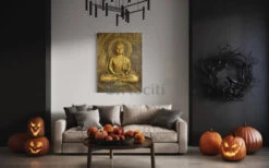 Buddha Under Tree 3D Relief Mural(4x3 & 6x6 Feet)(Large Size Buddha Under Tree 3d Relief Mural In Bronze In Size 4x3 Feet Ready To Hang) -Artociti Sale Store buddha under tree 3d relief mural 4x3 6x6 feet 310