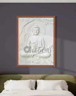 Buddha Under Tree 3D Relief Mural(4x3 & 6x6 Feet)(Large Size Buddha Under Tree 3d Relief Mural In Bronze In Size 4x3 Feet Ready To Hang) -Artociti Sale Store buddha under tree 3d relief mural 4x3 6x6 feet 555