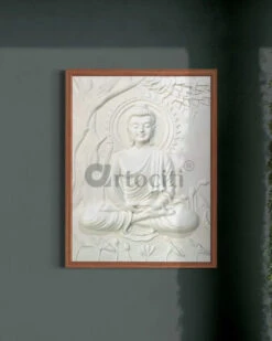 Buddha Under Tree 3D Relief Mural(4x3 & 6x6 Feet)(Large Size Buddha Under Tree 3d Relief Mural In Bronze In Size 4x3 Feet Ready To Hang) -Artociti Sale Store buddha under tree 3d relief mural 4x3 6x6 feet 907