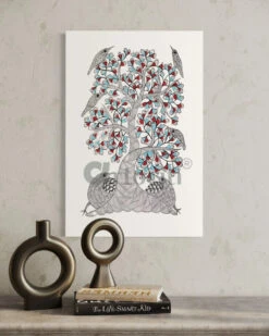 Carnival Of Bird Sitting In Tree Gond Art Painting(Carnival Of Bird Sitting In Tree On Gond Art Painting Gond Tribal Folk Art Ready To Hang) 12 Carnival Of Bird Sitting In Tree Gond Art Painting(Carnival Of Bird Sitting In Tree On Gond Art Painting Gond Tribal Folk Art Ready To Hang) -Artociti Sale Store carnival of bird sitting in tree gond art painting 850