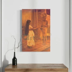 Charity By Raja Ravi Varma Famous Canvas Painting(Charity By Raja Ravi Varma Famous Canvas Painting) -Artociti Sale Store charity by raja ravi varma famous canvas painting 24x16 inch 687