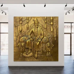 Chattrapati Shivaji Maharaj 3D Relief Mural (6x6 Feet)(6x6 Feet Chattrapati Shivaji Maharaj 3d Relief Mural Wall Art Royal Resin Elegance)