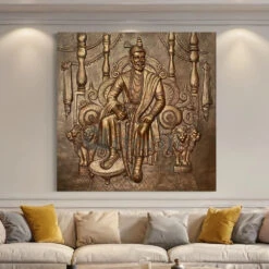 Chattrapati Shivaji Maharaj 3D Relief Mural (6x6 Feet)(6x6 Feet Chattrapati Shivaji Maharaj 3d Relief Mural Wall Art Royal Resin Elegance) -Artociti Sale Store chattrapati shivaji maharaj 3d relief mural 6x6 feet 472
