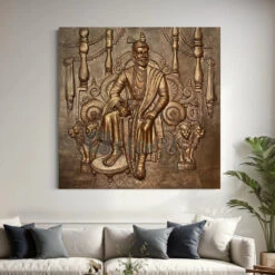 Chattrapati Shivaji Maharaj 3D Relief Mural (6x6 Feet)(6x6 Feet Chattrapati Shivaji Maharaj 3d Relief Mural Wall Art Royal Resin Elegance) -Artociti Sale Store chattrapati shivaji maharaj 3d relief mural 6x6 feet bronze 176