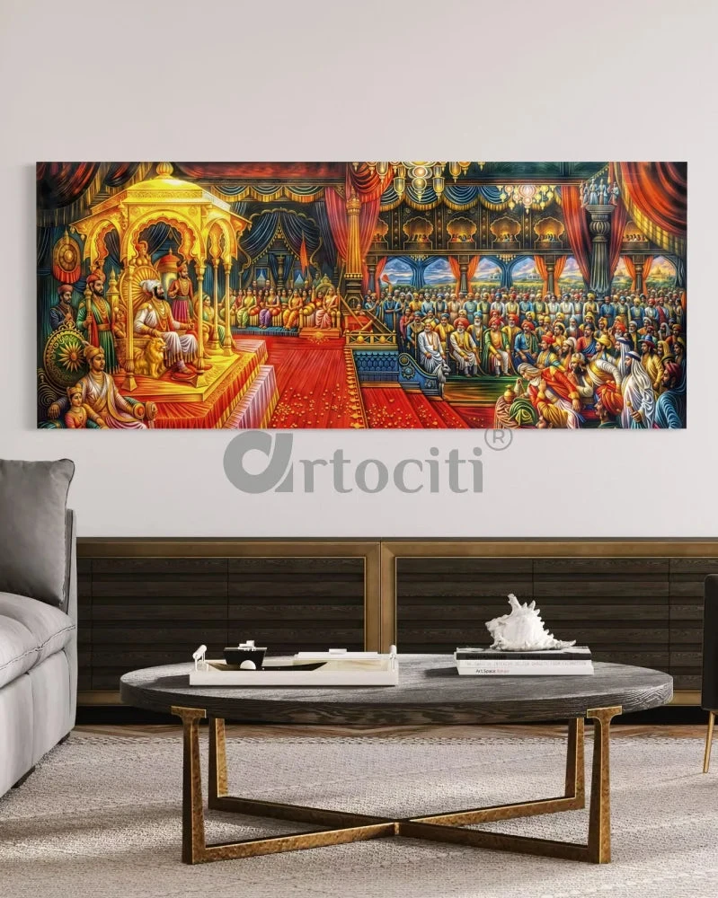 Chhatrapati Shivaji Maharaj Rajyaabhishiek Canvas Giclee Print Wall Art(Chhatrapati Shivaji Maharaj Rajyaabhishiekcoronation Canvas Giclee Print High Quality Wall Art Ready To Hang) 4 Chhatrapati Shivaji Maharaj Rajyaabhishiek Canvas Giclee Print Wall Art(Chhatrapati Shivaji Maharaj Rajyaabhishiekcoronation Canvas Giclee Print High Quality Wall Art Ready To Hang) - Image 2