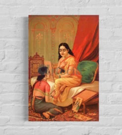Chitralekha By Raja Ravi Varma Famous Canvas Painting(Chitralekha By Raja Ravi Varma Famous Canvas Painting)