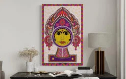 Colourful Madhubani Canvas Painting Of Goddess Durga High Quality Giclee Print(Madhubani Canvas Painting Durga Gp Mad 03) -Artociti Sale Store colourful madhubani canvas painting of goddess durga high quality giclee print 24x16 inch 969