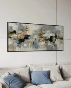 Contemporary TexturedModern Abstract Canvas Painting(Contemporary Textured Modern Abstract Canvas Painting) -Artociti Sale Store contemporary textured modern abstract canvas painting 72x30 inches floating frame black 293