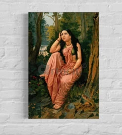 Damayanti Deserted In The Forest By Raja Ravi Varma Famous Canvas Painting(Damayanti Deserted In The Forest By Raja Ravi Varma Famous Canvas Painting)