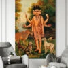 Dattatreya With His Four Dogs And Cow By Raja Ravi Varma Famous Canvas Painting(Dattatreya With His Four Dogs And Cow By Raja Ravi Varma Famous Canvas Painting) -Artociti Sale Store dattatreya with his four dogs and cow by raja ravi varma famous canvas painting verma 976