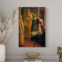 Decking The Bride By Raja Ravi Varma Canvas Painting(Decking The Bride By Raja Ravi Varma Famous Canvas Painting) -Artociti Sale Store decking the bride by raja ravi varma canvas painting 18x12 inch 718