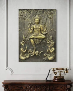 Divine Enlightenment Dakshinamurthy 3D Relief Mural(Divine Enlightenment Dakshinamurthy 3d Relief Mural) -Artociti Sale Store divine enlightenment dakshinamurthy 3d relief mural wall art 307