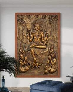 Divine Enlightenment Dakshinamurthy 3D Relief Mural(Divine Enlightenment Dakshinamurthy 3d Relief Mural) -Artociti Sale Store divine enlightenment dakshinamurthy 3d relief mural wall art 375