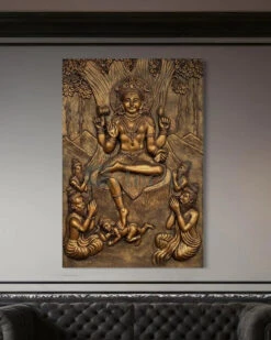 Divine Enlightenment Dakshinamurthy 3D Relief Mural(Divine Enlightenment Dakshinamurthy 3d Relief Mural) -Artociti Sale Store divine enlightenment dakshinamurthy 3d relief mural wall art 568
