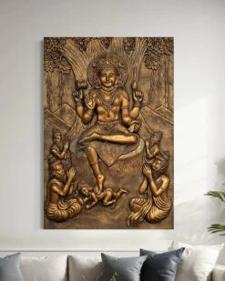 Divine Enlightenment Dakshinamurthy 3D Relief Mural(Divine Enlightenment Dakshinamurthy 3d Relief Mural) -Artociti Sale Store divine enlightenment dakshinamurthy 3d relief mural wall art 759