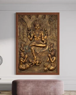 Divine Enlightenment Dakshinamurthy 3D Relief Mural(Divine Enlightenment Dakshinamurthy 3d Relief Mural) -Artociti Sale Store divine enlightenment dakshinamurthy 3d relief mural wall art 924