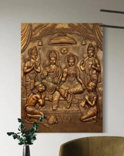 Divine Ram Darbar 3D Relief Mural Wall Art(Divine Ram Darbar 3d Relief Mural Epitome Of Spiritual Elegance) -Artociti Sale Store divine ram darbar 3d relief mural wall art 334