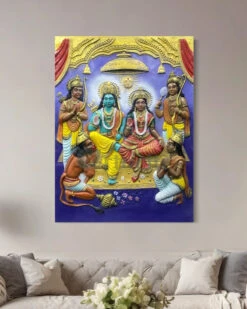 Divine Ram Darbar 3D Relief Mural Wall Art(Divine Ram Darbar 3d Relief Mural Epitome Of Spiritual Elegance) -Artociti Sale Store divine ram darbar 3d relief mural wall art 832