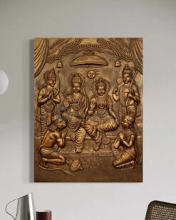 Divine Ram Darbar 3D Relief Mural Wall Art(Divine Ram Darbar 3d Relief Mural Epitome Of Spiritual Elegance) -Artociti Sale Store divine ram darbar 3d relief mural wall art bronze frameless 924