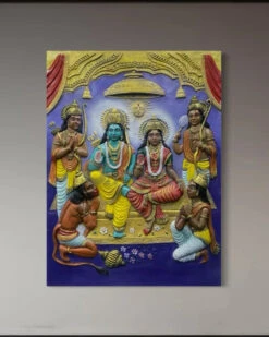 Divine Ram Darbar 3D Relief Mural Wall Art(Divine Ram Darbar 3d Relief Mural Epitome Of Spiritual Elegance)
