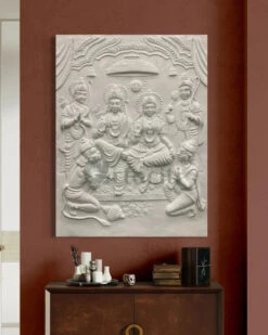 Divine Ram Darbar 3D Relief Mural Wall Art(Divine Ram Darbar 3d Relief Mural Epitome Of Spiritual Elegance) -Artociti Sale Store divine ram darbar 3d relief mural wall art white frameless 915