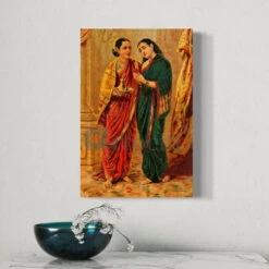 Draupadi Sudeshna By Raja Ravi Varma Canvas Painting(Draupadi Sudeshna By Raja Ravi Varma Famous Canvas Painting) -Artociti Sale Store draupadi sudeshna by raja ravi varma canvas painting 30x20 inch 995