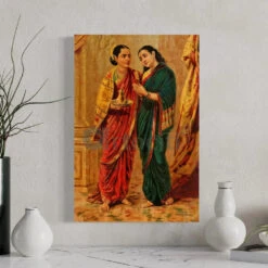 Artociti Sale Store -Artociti Sale Store draupadi sudeshna by raja ravi varma canvas painting 369