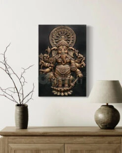 Drishti Ganesha 3D Relief Mural Wall Art(Drishti Ganesha 3d Relief Mural Wall Art Shubh Drishti Vighnaharta Ganesh Idol) 25 Drishti Ganesha 3D Relief Mural Wall Art(Drishti Ganesha 3d Relief Mural Wall Art Shubh Drishti Vighnaharta Ganesh Idol) -Artociti Sale Store drishti ganesha 3d relief mural wall art 24x16 inch bronze unframed decor 145