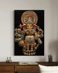 Drishti Ganesha 3D Relief Mural Wall Art(Drishti Ganesha 3d Relief Mural Wall Art Shubh Drishti Vighnaharta Ganesh Idol) 26 Drishti Ganesha 3D Relief Mural Wall Art(Drishti Ganesha 3d Relief Mural Wall Art Shubh Drishti Vighnaharta Ganesh Idol) -Artociti Sale Store drishti ganesha 3d relief mural wall art 24x16 inch multi unframed decor 752