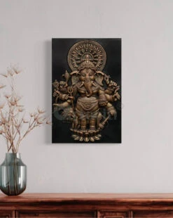 Drishti Ganesha 3D Relief Mural Wall Art(Drishti Ganesha 3d Relief Mural Wall Art Shubh Drishti Vighnaharta Ganesh Idol)