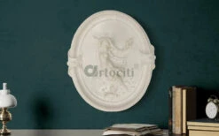 European Angel 3D Wall Hanging | Ready To Hang | 3D Wall Sculpture(European Theme 3d Wall Hanging Ready To Hang 3d Wall Sculpture) -Artociti Sale Store european angel 3d wall hanging ready to hang sculpture 15x14 inches marble white 674