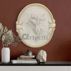 European Couple Theme 3D Wall Hanging | Ready To Hang | 3D Wall Sculpture(European Theme 3d Wall Hanging Ready To Hang 3d Wall Sculpture 1) -Artociti Sale Store european couple theme 3d wall hanging ready to hang sculpture white marble with golden highlight 712