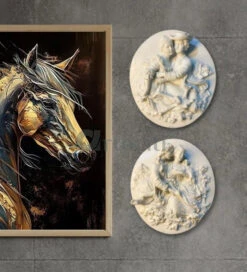 European Theme 3D Wall Hanging Sculpture Set Of 2(European Theme 3d Wall Hanging Ready To Hang 3d Wall Sculpture 2)