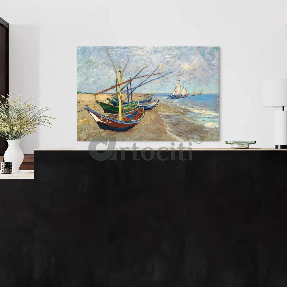 Fishing Boats On The Beach At Saintes Maries By Vincent Van Gogh Canvas Giclee Print(Fishing Boats On The Beach At Saintes Maries By Vincent Van Gogh Canvas Print Dive Into Tranquil Waters Of Artistry) 5 Fishing Boats On The Beach At Saintes Maries By Vincent Van Gogh Canvas Giclee Print(Fishing Boats On The Beach At Saintes Maries By Vincent Van Gogh Canvas Print Dive Into Tranquil Waters Of Artistry) - Image 3