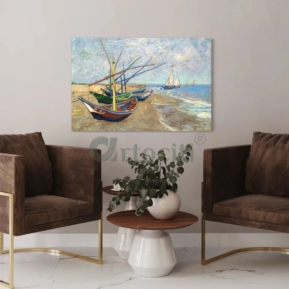 Fishing Boats On The Beach At Saintes Maries By Vincent Van Gogh Canvas Giclee Print(Fishing Boats On The Beach At Saintes Maries By Vincent Van Gogh Canvas Print Dive Into Tranquil Waters Of Artistry) 3 Fishing Boats On The Beach At Saintes Maries By Vincent Van Gogh Canvas Giclee Print(Fishing Boats On The Beach At Saintes Maries By Vincent Van Gogh Canvas Print Dive Into Tranquil Waters Of Artistry)