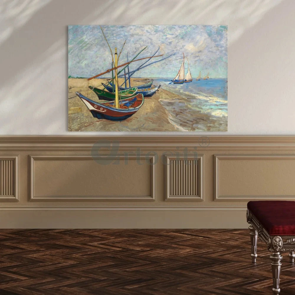 Fishing Boats On The Beach At Saintes Maries By Vincent Van Gogh Canvas Giclee Print(Fishing Boats On The Beach At Saintes Maries By Vincent Van Gogh Canvas Print Dive Into Tranquil Waters Of Artistry) 4 Fishing Boats On The Beach At Saintes Maries By Vincent Van Gogh Canvas Giclee Print(Fishing Boats On The Beach At Saintes Maries By Vincent Van Gogh Canvas Print Dive Into Tranquil Waters Of Artistry) - Image 2